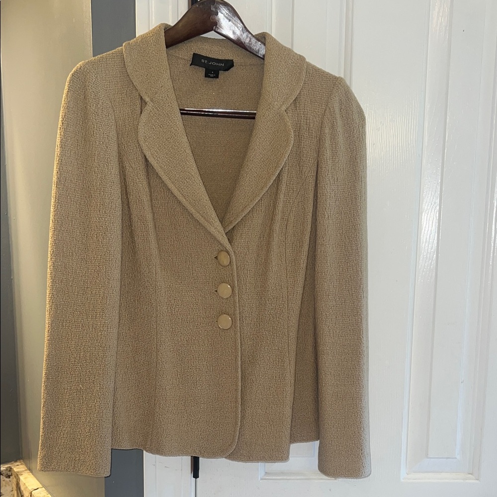 St. John Camel Textured Blazer